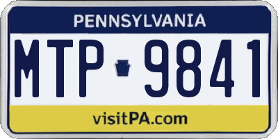 PA license plate MTP9841