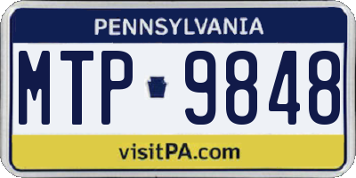 PA license plate MTP9848