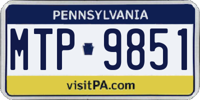 PA license plate MTP9851