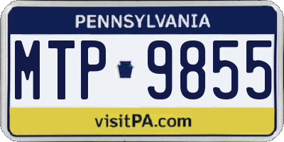 PA license plate MTP9855