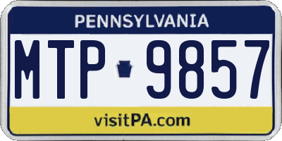 PA license plate MTP9857