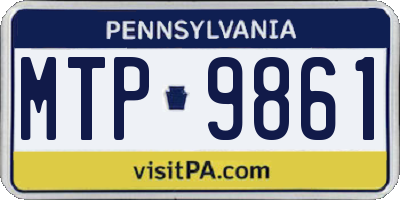 PA license plate MTP9861