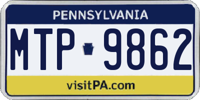 PA license plate MTP9862