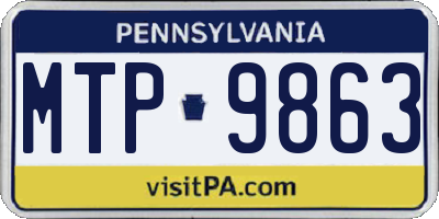 PA license plate MTP9863