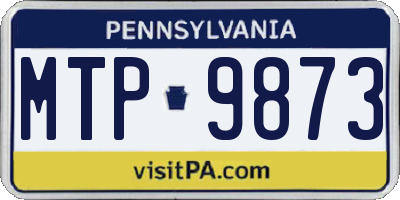 PA license plate MTP9873