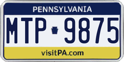 PA license plate MTP9875