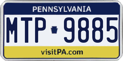 PA license plate MTP9885