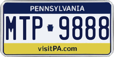 PA license plate MTP9888