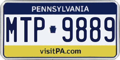 PA license plate MTP9889
