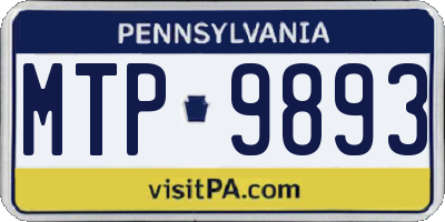 PA license plate MTP9893