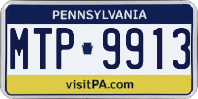PA license plate MTP9913