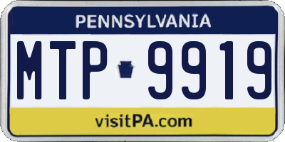 PA license plate MTP9919