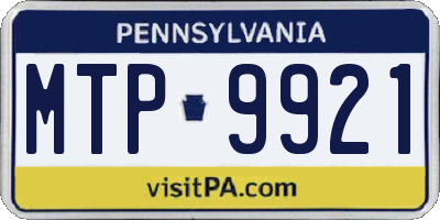 PA license plate MTP9921