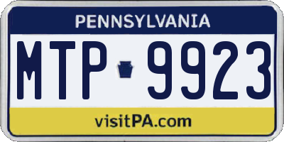 PA license plate MTP9923
