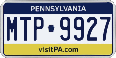 PA license plate MTP9927