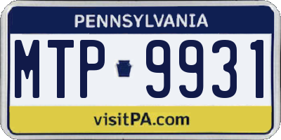 PA license plate MTP9931