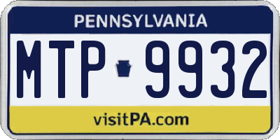 PA license plate MTP9932