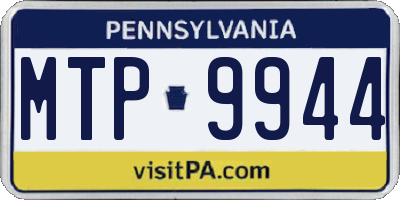 PA license plate MTP9944
