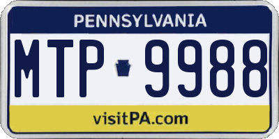 PA license plate MTP9988