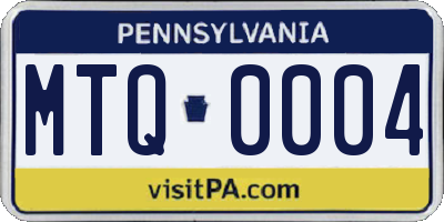 PA license plate MTQ0004