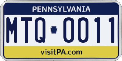 PA license plate MTQ0011