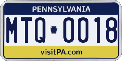 PA license plate MTQ0018