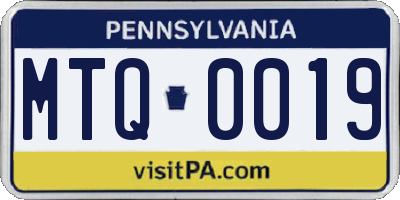 PA license plate MTQ0019