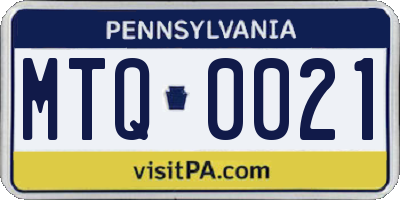 PA license plate MTQ0021