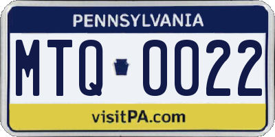 PA license plate MTQ0022