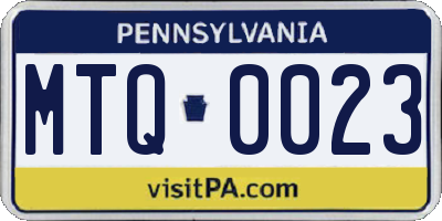 PA license plate MTQ0023