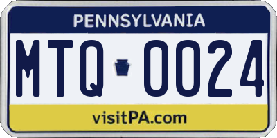 PA license plate MTQ0024