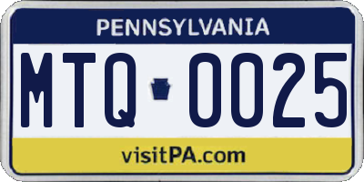 PA license plate MTQ0025