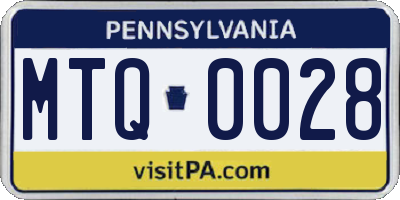 PA license plate MTQ0028