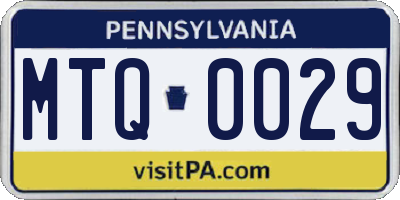 PA license plate MTQ0029