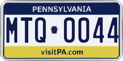 PA license plate MTQ0044