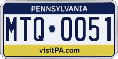 PA license plate MTQ0051
