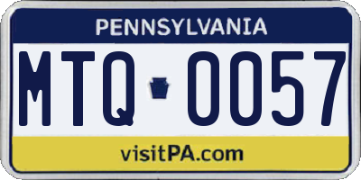 PA license plate MTQ0057