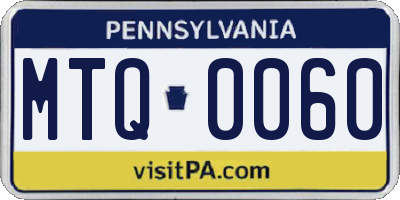 PA license plate MTQ0060