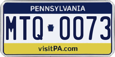 PA license plate MTQ0073
