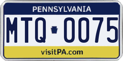 PA license plate MTQ0075