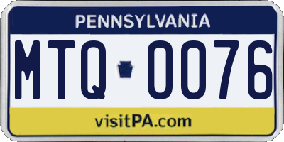 PA license plate MTQ0076