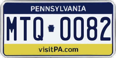 PA license plate MTQ0082
