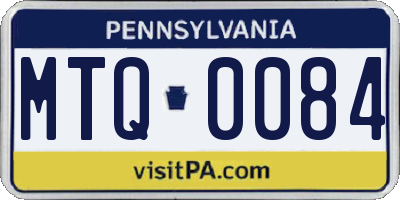 PA license plate MTQ0084