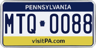 PA license plate MTQ0088