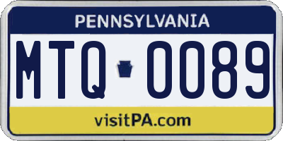 PA license plate MTQ0089