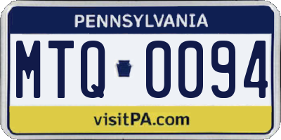PA license plate MTQ0094