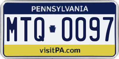 PA license plate MTQ0097
