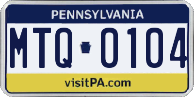 PA license plate MTQ0104