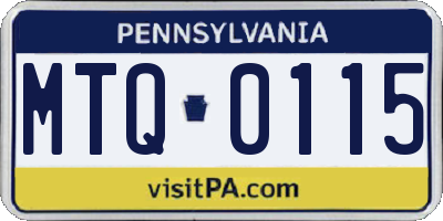 PA license plate MTQ0115