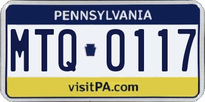 PA license plate MTQ0117